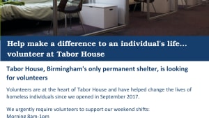 Help make a difference to a person's life ... Volunteer at Tabor House